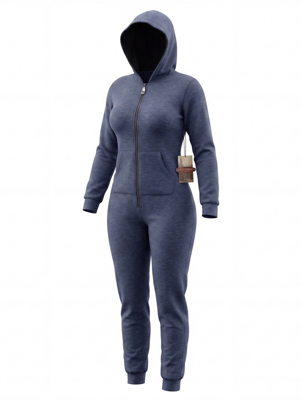 New FlyShackers Blue Hoodie Sweatsuit Jumpsuit Outdoors Camping Winter Spring